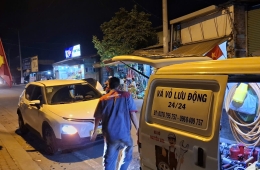 Vá vỏ Lưu Động Đêm Tại KCN Nam Thuận - Đức Hoà Đông Long An